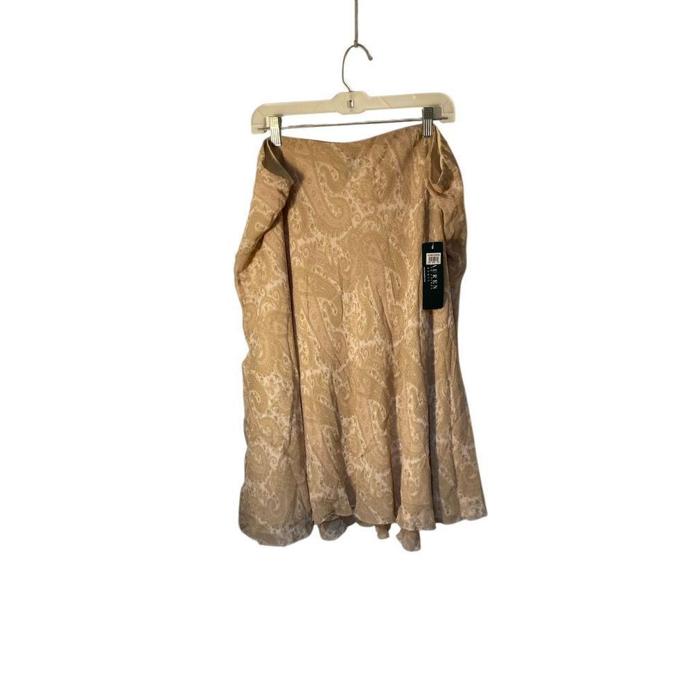 NWTβLRL Ralph, Lauren 100% silk a line plus size paisley print skirt 3X